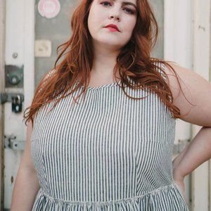 Nettle's Tale - Striped Sonora Dress 1x - Made in Canada